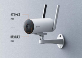 萤石4G·2K对讲版H5智能家居摄像机：夜间智能全彩