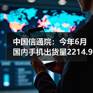 中国信通院:今年6月国内手机出货量2214.9万部,5G手机占比78.2%(图2) 中国信通院:今年6月国内手机出货量2214.9万部,5G手机占比78.2%(图2)