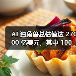 AI 独角兽总估值达 27000 亿美元，其中 100 家成立不到 2 年（图2）