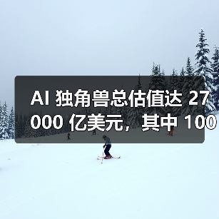 AI 独角兽总估值达 27000 亿美元，其中 100 家成立不到 2 年（图3）