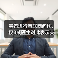 患者进行互联网问诊，仅3成医生对此表示支持（图3）