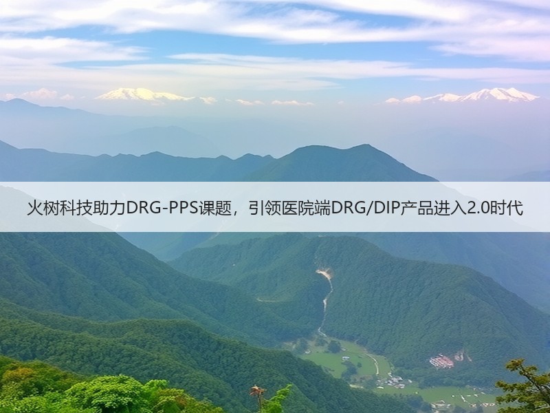 火树科技助力DRG-PPS课题，引领医院端DRG/DIP产品进入2.0时代