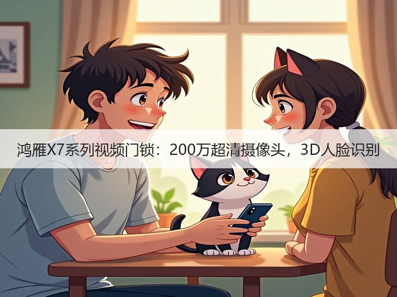鸿雁X7系列视频门锁：200万超清摄像头，3D人脸识别