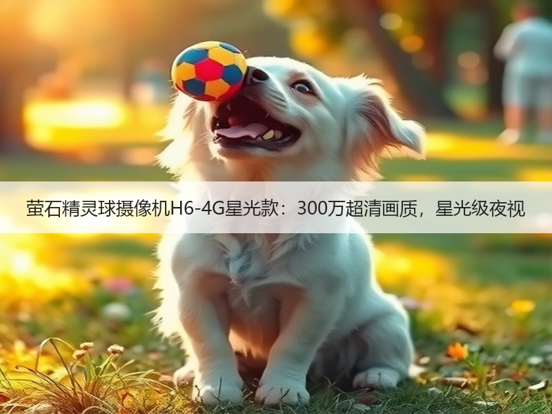 萤石精灵球摄像机H6-4G星光款：300万超清画质，星光级夜视