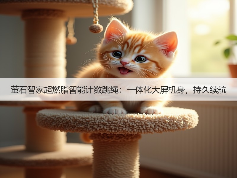 萤石智家超燃脂智能计数跳绳：一体化大屏机身，持久续航