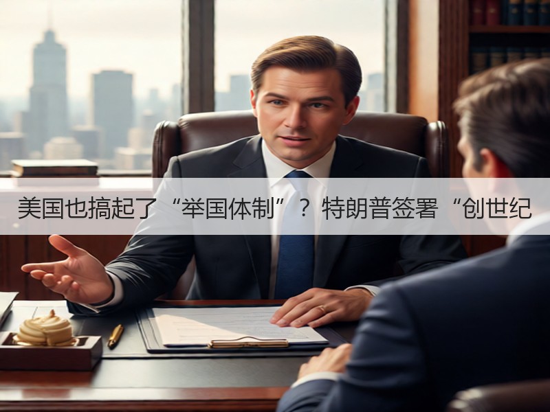 美国也搞起了“举国体制”？特朗普签署“创世纪